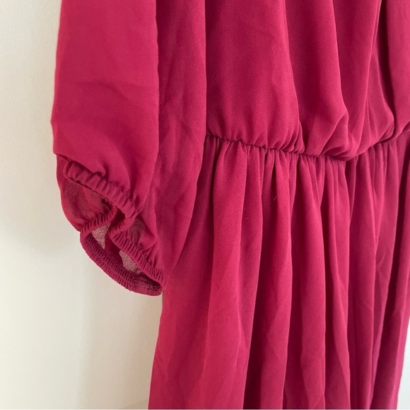 By & By Cranberry Draped and Cinched Mini Dress Size L - Picture 5 of 11